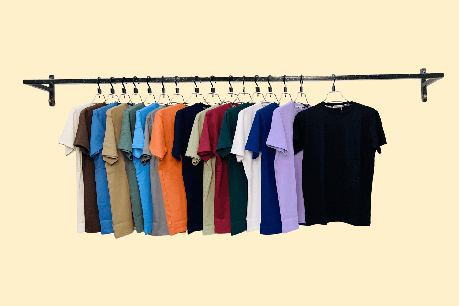 All color ribbed t-shirt from teehub hanging together