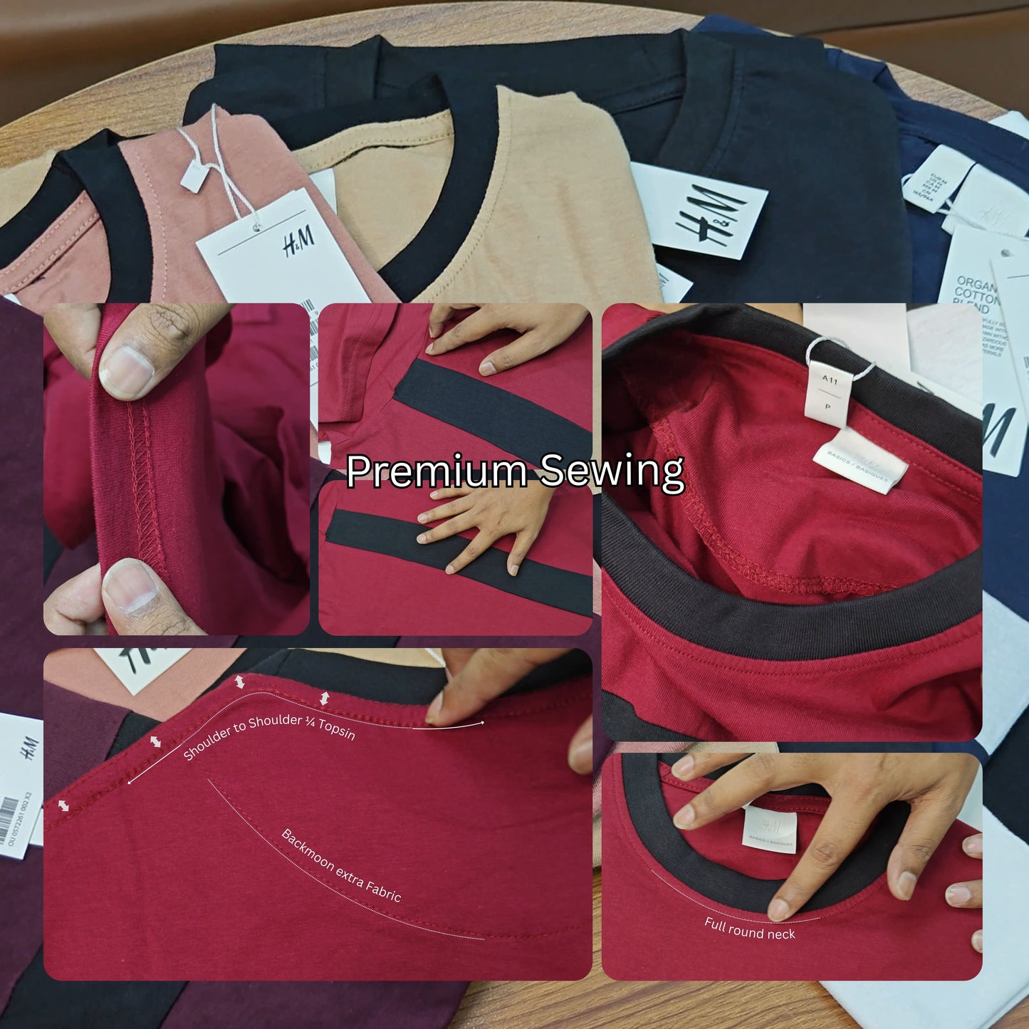 Premium chest contrast drop shoulder t-shirt quality details - 180GSM soft cotton fabric, reinforced stitching, color-block seams, and oversized fit | Bangladesh wholesale blank tees