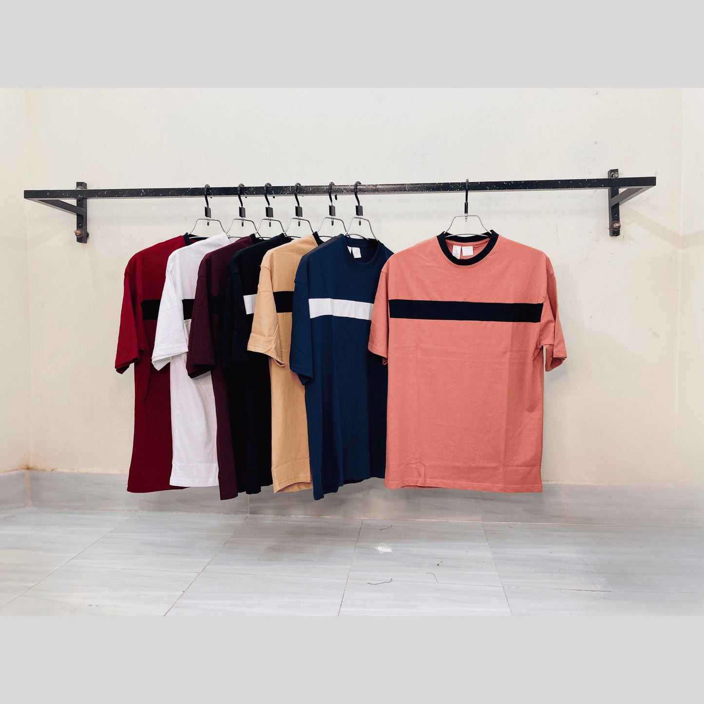 Peach green t-shirt vs. white, navy, maroon, wine, black, beige – bulk order blank tees