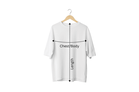 Drop Shoulder T-Shirt Size Chart: Oversized Fit Guide