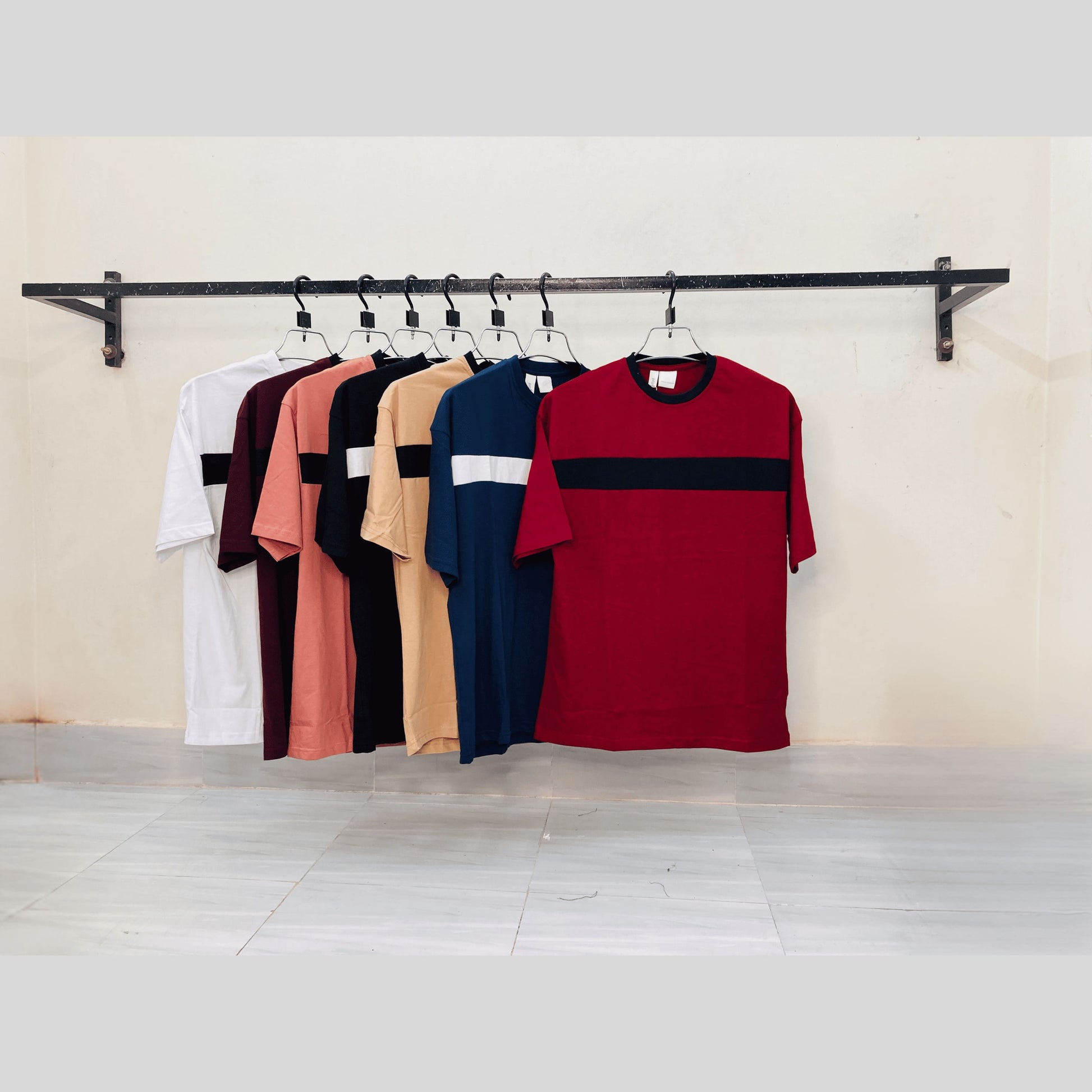 Maroon contrast tee compared with 6 other colors – wholesale bundle for brands