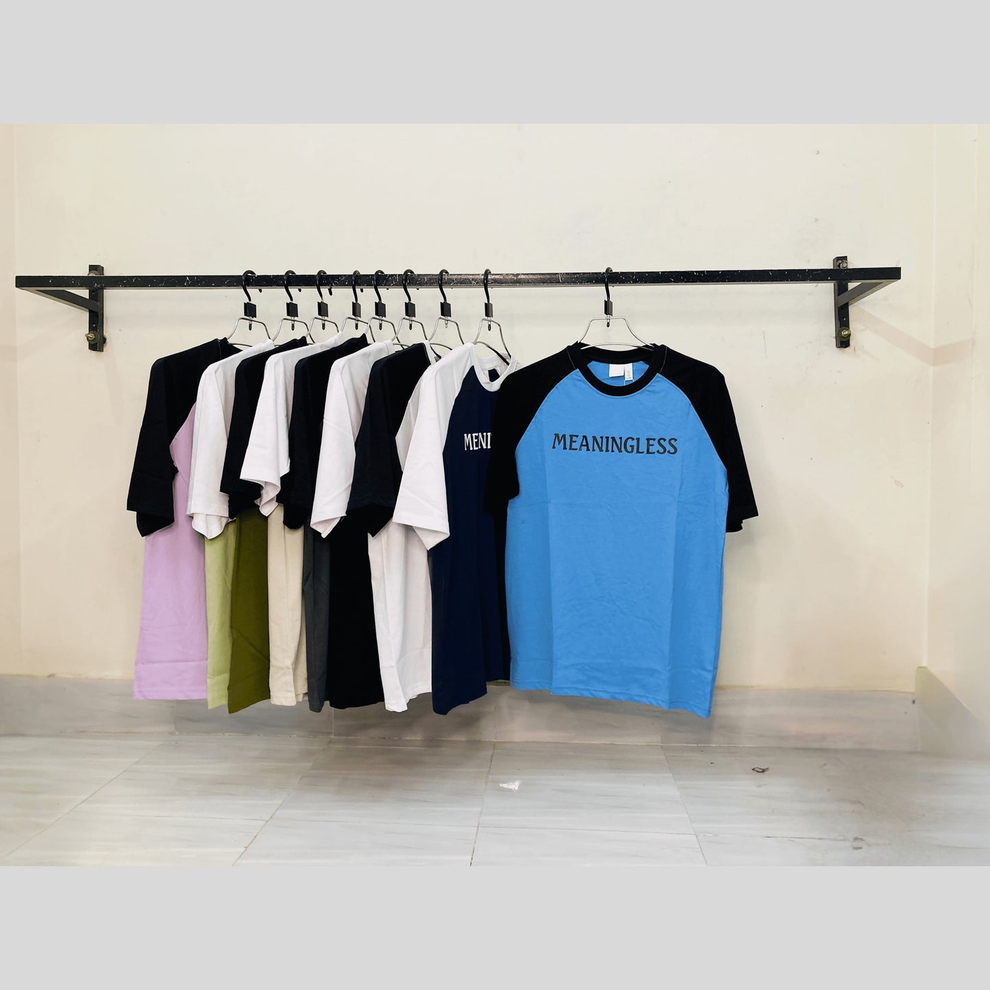 Sky blue t-shirt among 8 color options - wholesale blank raglan tees