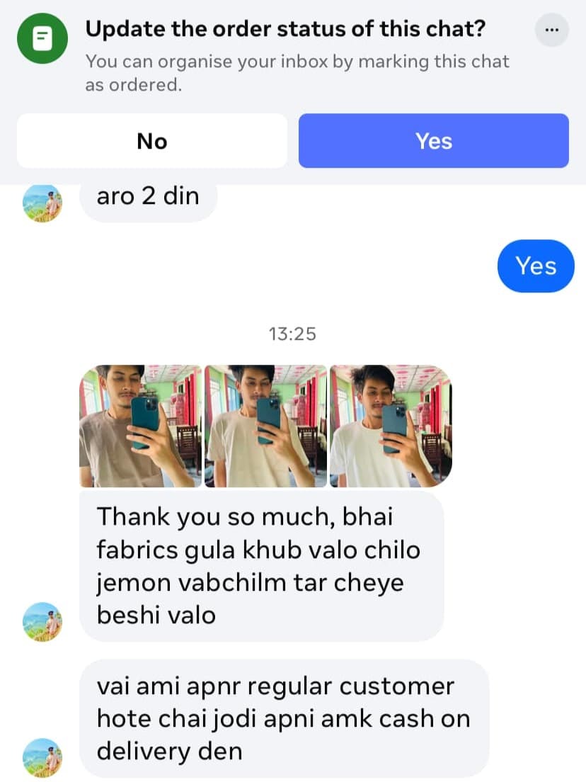 the customer is so satisfied after receiving our 3 piece ribbed tshirt, coffee, beige, white.